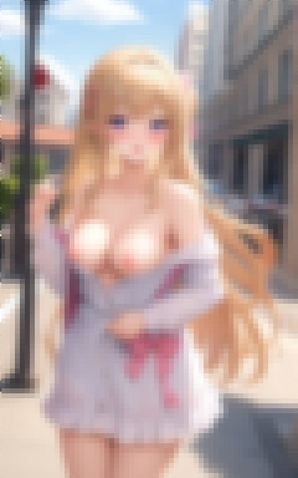 サンプル画像2:巨乳見せたがり彼女の街中ドキドキ露出デート Part 1(aiの本棚) [d_384203]