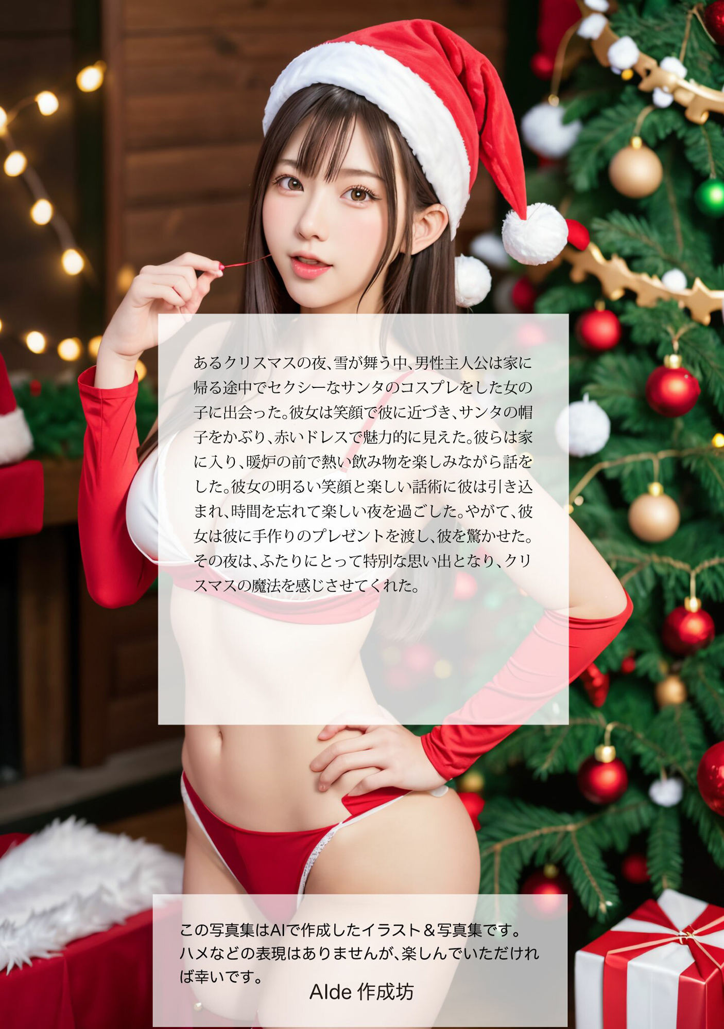 サンプル画像2:【AI写真集】あなたを見つめるサンタガール写真集(AIde作成坊) [d_384300]