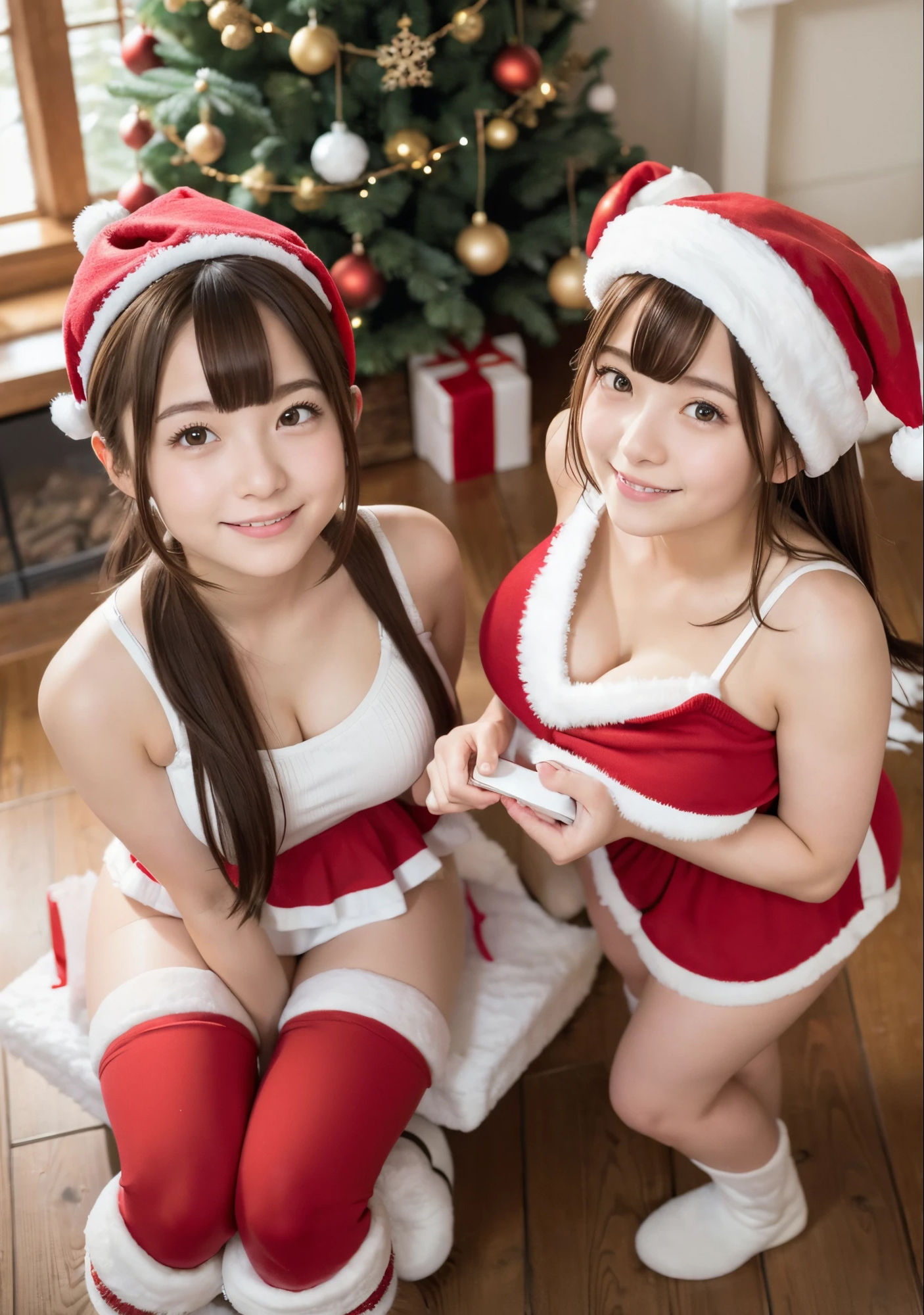 サンプル画像4:【AI写真集】あなたを見つめるサンタガール写真集(AIde作成坊) [d_384300]