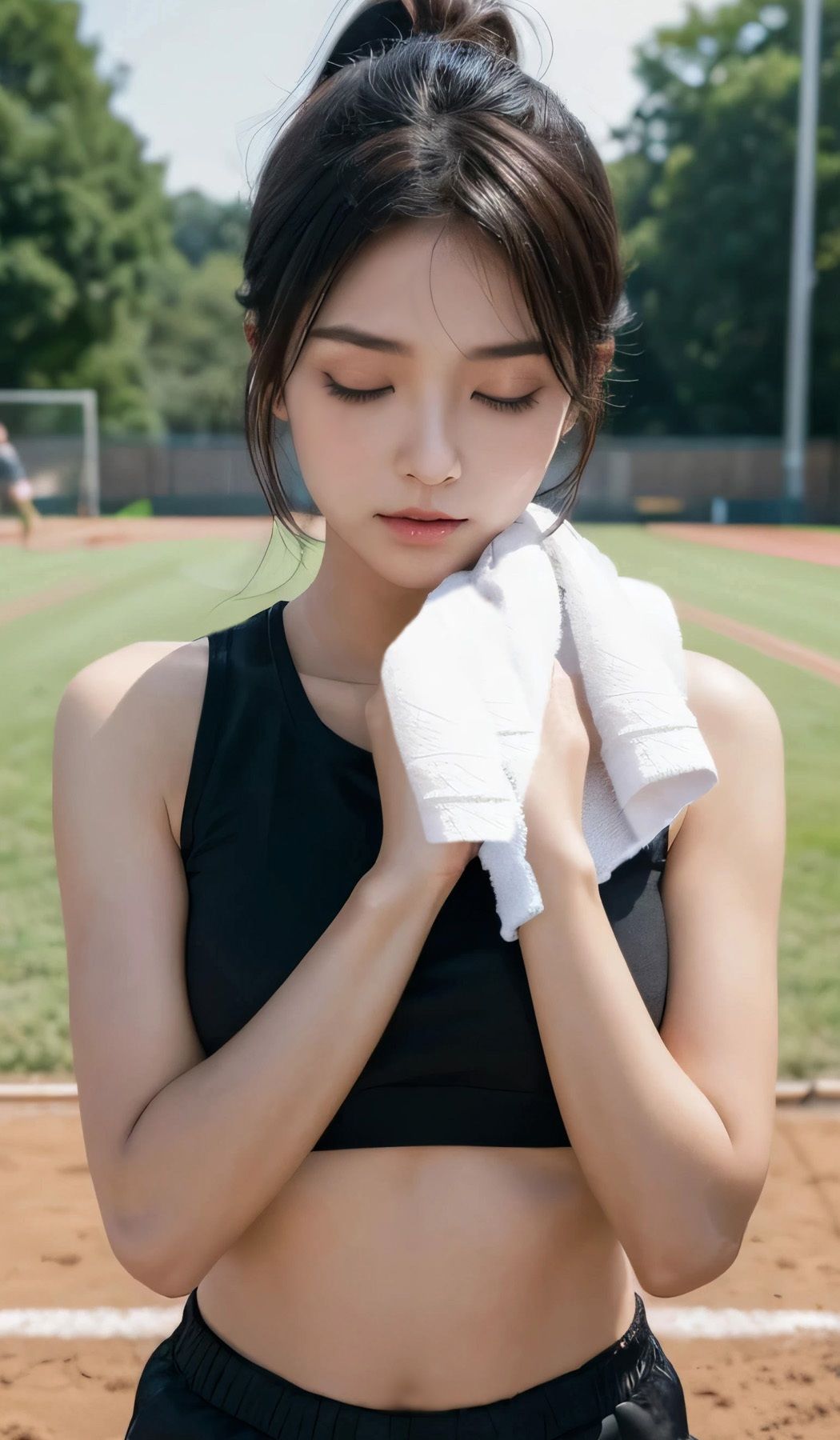 サンプル画像3:女子校生と二人暮らし（土曜日）前編【実写系AI】陸上部・JK・野外SEX(薄暮工房) [d_384428]