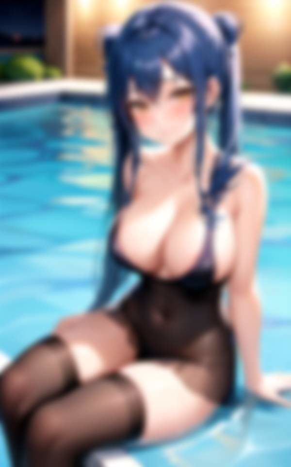 サンプル画像5:ドキドキ！バレずにナイトプールで濃密H(秘密の彼女達) [d_384515]