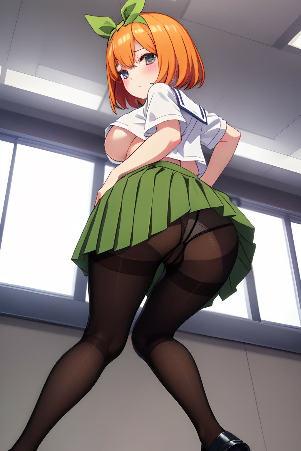 サンプル画像1:五等分のパンチラ パンチラ×下乳で誘惑してくる パンスト編 中野四〇(五等分のパンチラ) [d_384535]