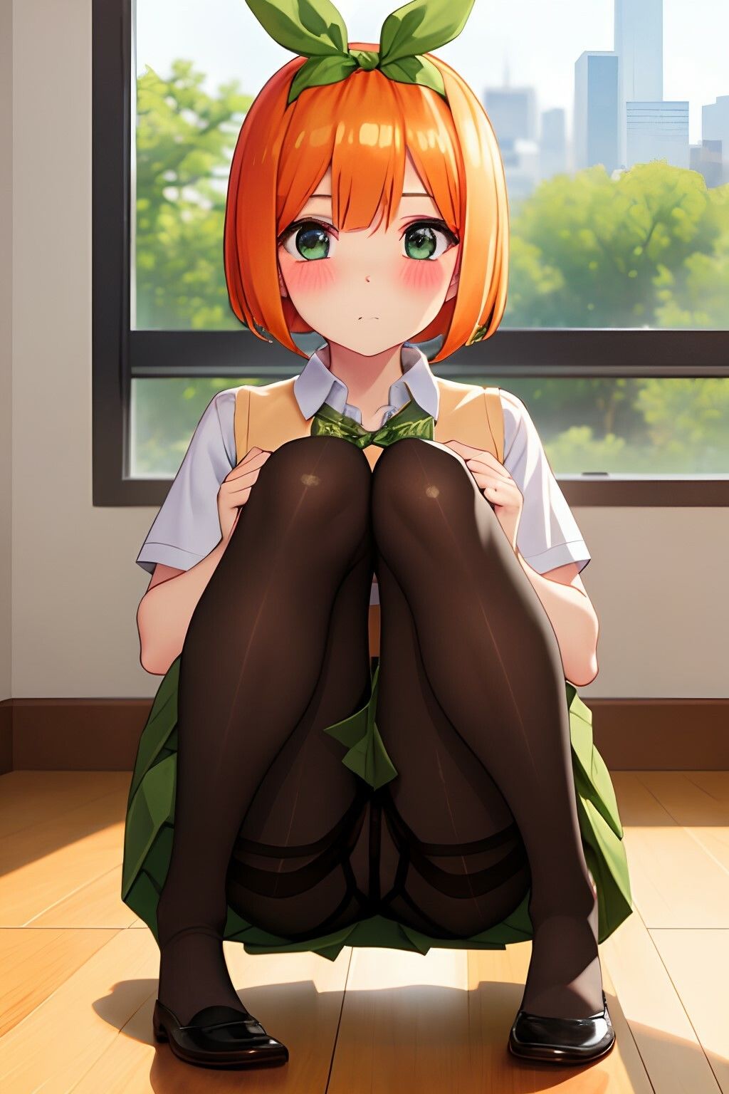 サンプル画像2:五等分のパンチラ パンチラ×下乳で誘惑してくる パンスト編 中野四〇(五等分のパンチラ) [d_384535]