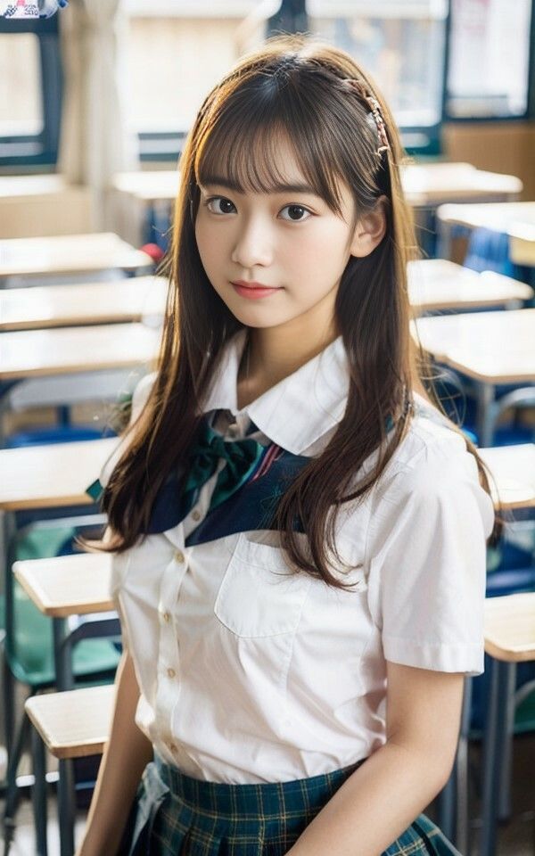 サンプル画像1:教室で見せてくれる制服少女たち(名無しのAI) [d_384612]