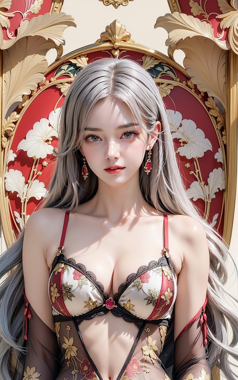 サンプル画像2:ランジェリー Red ＆ Gold(AI ヤン) [d_384649]