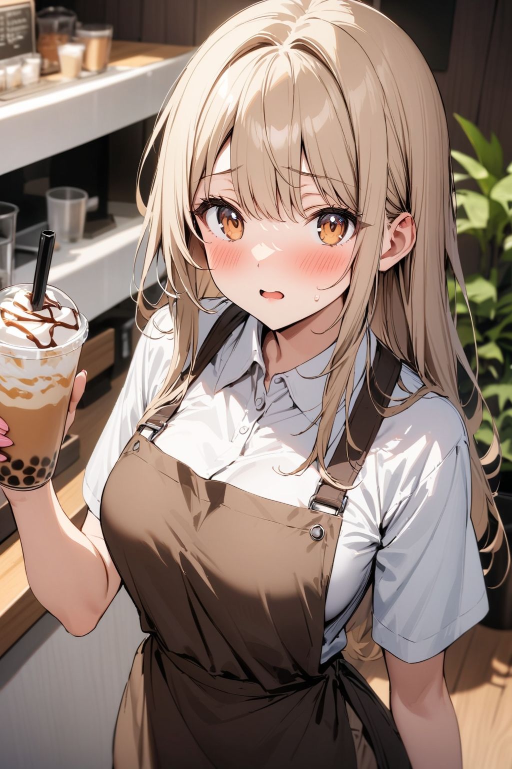 サンプル画像1:カフェのバイト先の後輩と、お客さんがいないときはSEXしまくりな件(肉欲の園) [d_384668]