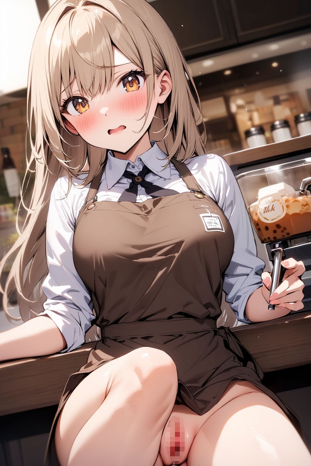 サンプル画像5:カフェのバイト先の後輩と、お客さんがいないときはSEXしまくりな件(肉欲の園) [d_384668]