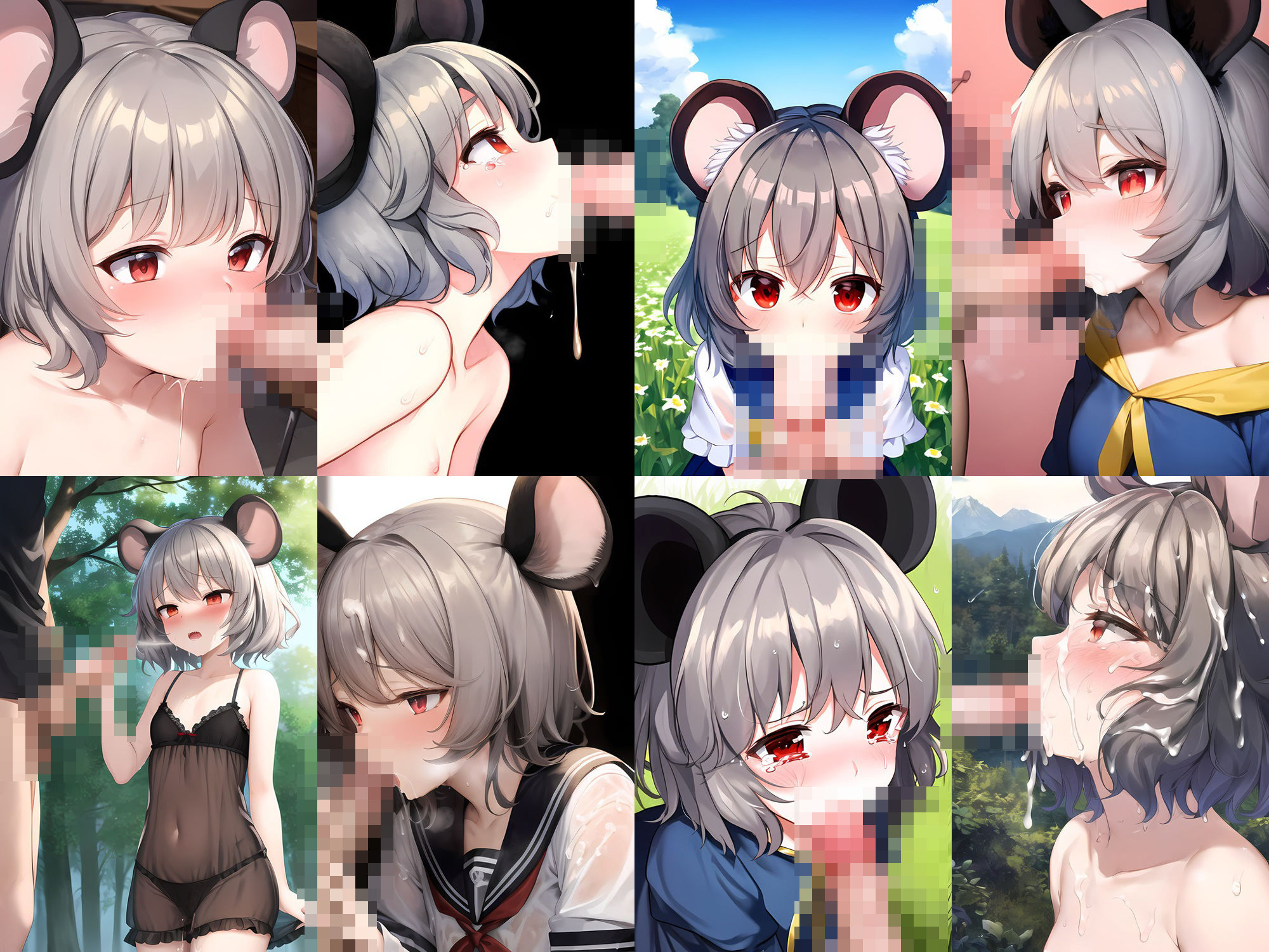 サンプル画像1:ネズミ妖怪少女フェラHCG集130枚(AIで遊ぼ（まとめ売り）) [d_384669]