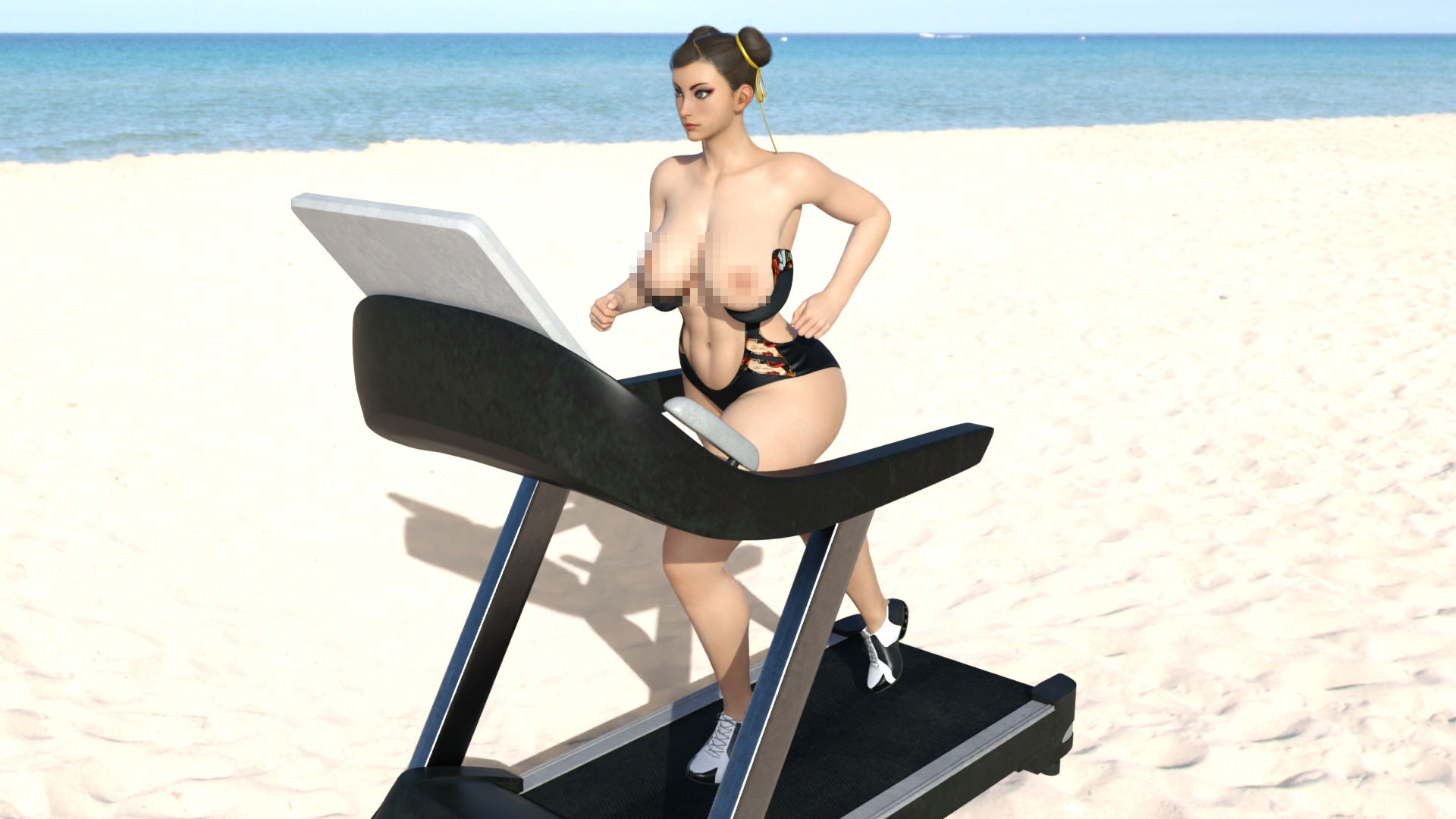 サンプル画像1:格闘系オンナ麻○捜査官の丸出しおっぱいアニメーション（ランニング編）(Ozone_Layer) [d_384826]