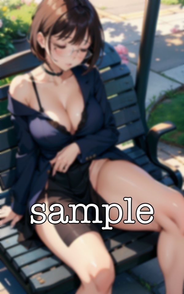 サンプル画像3:秘書ランチ〜某有名企業の秘書がベンチで座ってランチをする巨乳のおっぱいを盗撮〜エロメガネ特集(高品質クラブ) [d_384874]