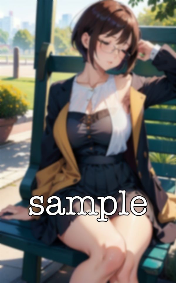 サンプル画像4:秘書ランチ〜某有名企業の秘書がベンチで座ってランチをする巨乳のおっぱいを盗撮〜エロメガネ特集(高品質クラブ) [d_384874]