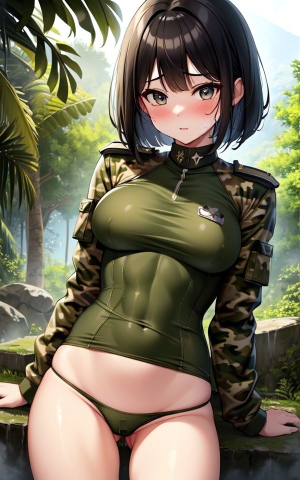 サンプル画像2:美女自衛官が任務中に発情(美女製造機) [d_384965]