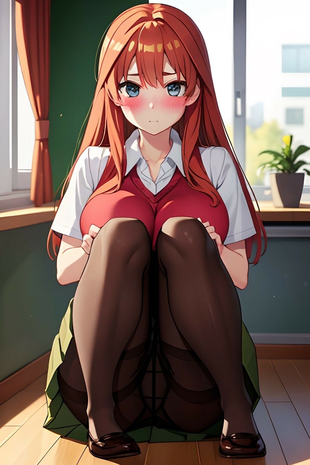 サンプル画像1:五等分のパンチラ パンチラ×下乳で誘惑してくる パンスト編 中野五〇(五等分のパンチラ) [d_385140]