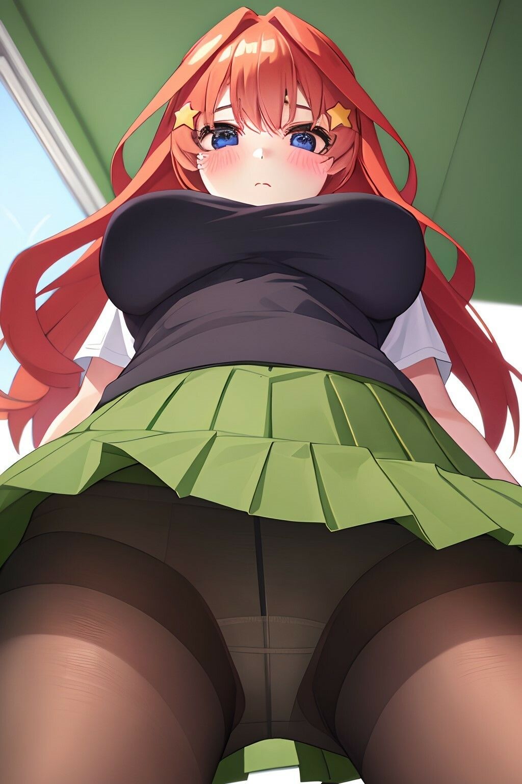 サンプル画像4:五等分のパンチラ パンチラ×下乳で誘惑してくる パンスト編 中野五〇(五等分のパンチラ) [d_385140]