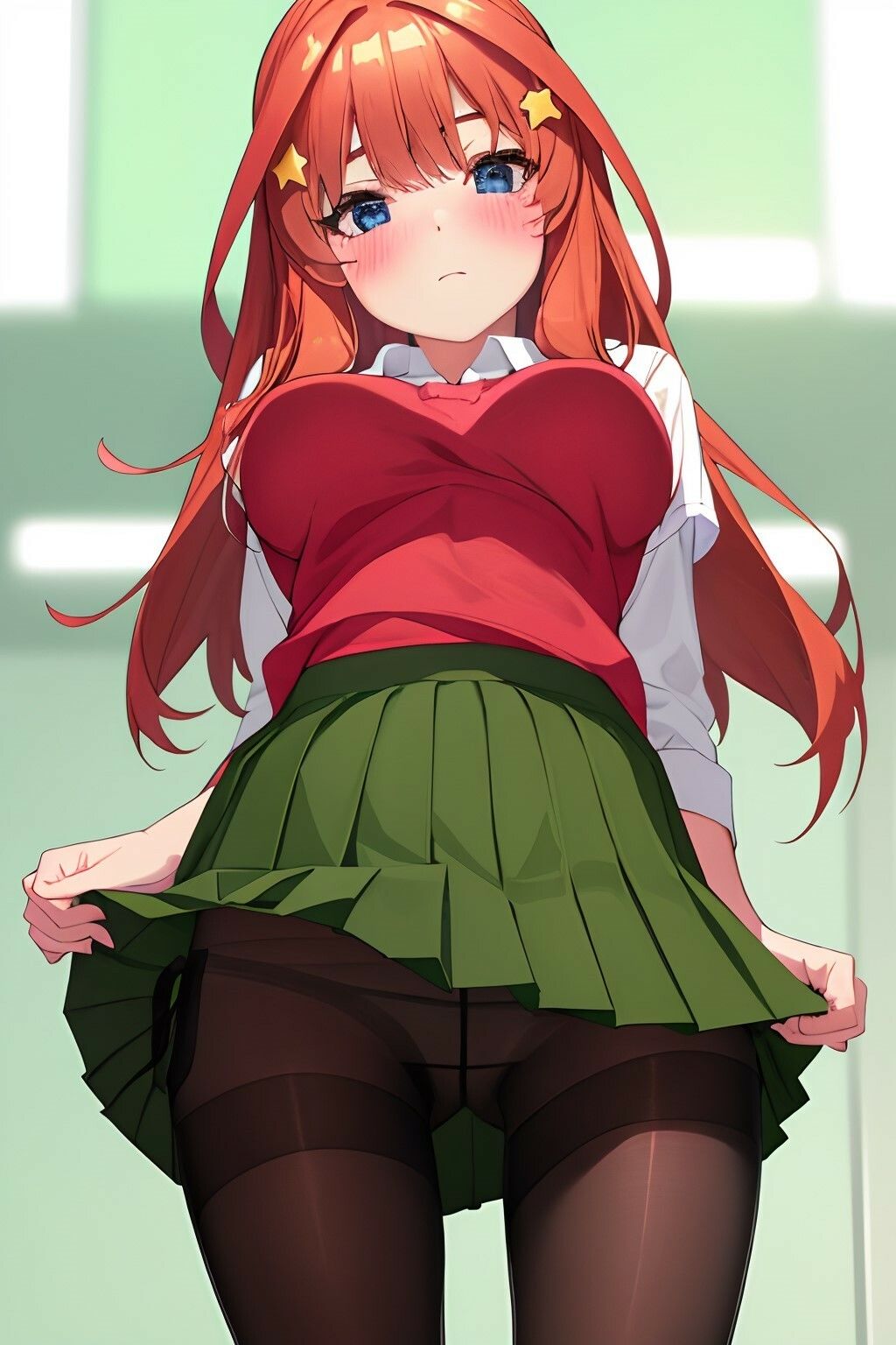 サンプル画像6:五等分のパンチラ パンチラ×下乳で誘惑してくる パンスト編 中野五〇(五等分のパンチラ) [d_385140]