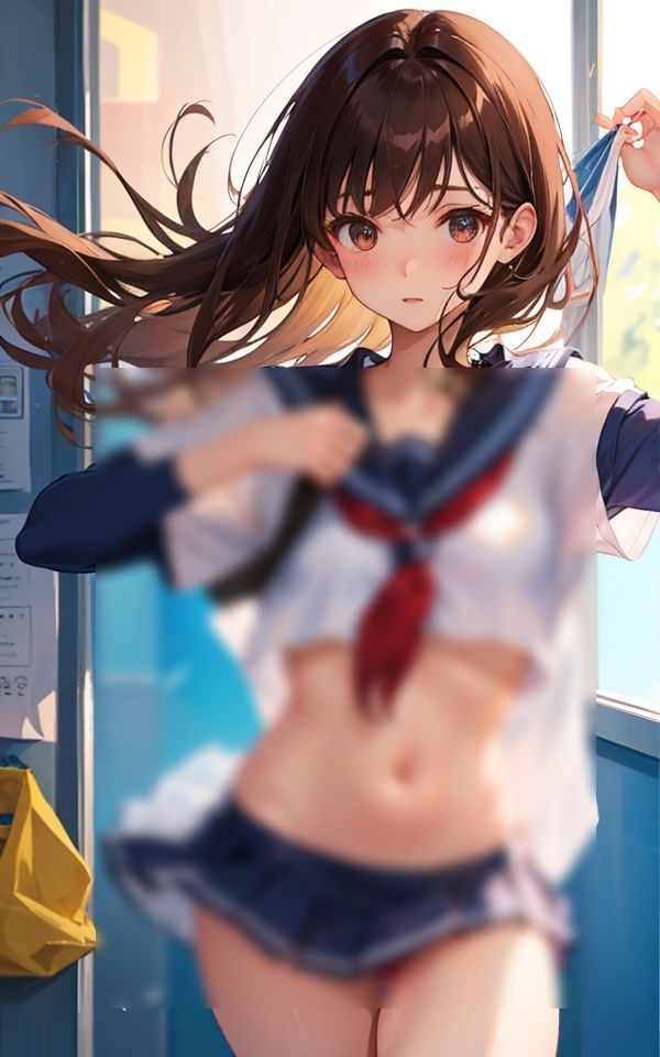 サンプル画像1:風が強いとパンツ見えちゃう(スタジオ森の中) [d_385212]