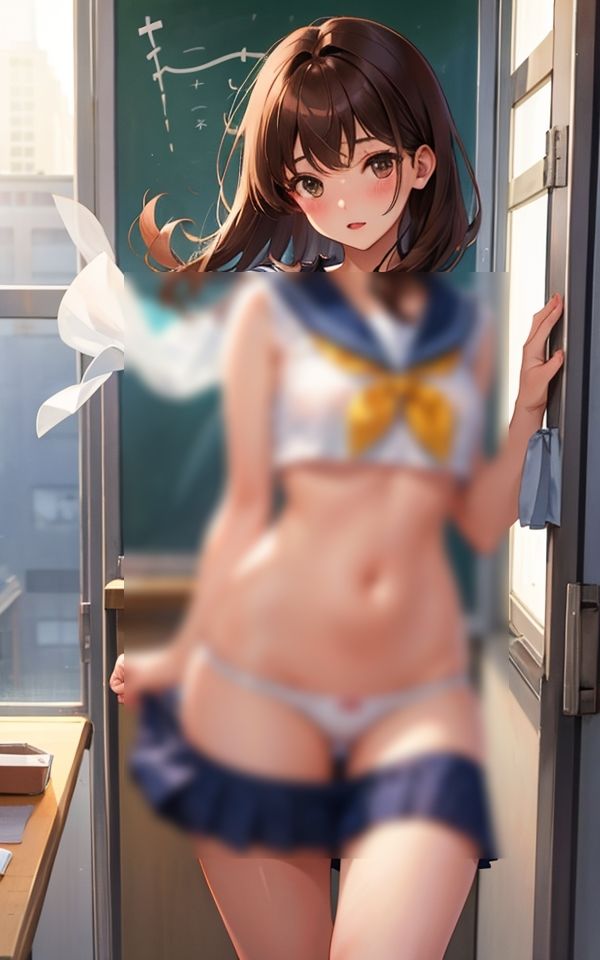 サンプル画像5:風が強いとパンツ見えちゃう(スタジオ森の中) [d_385212]