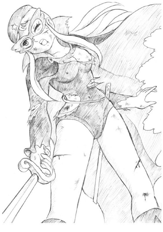 サンプル画像3:懐かしアニメの推しの戦うヒロインを描いてみた2024 with ダメージ Ver.(丁字屋残党) [d_385253]