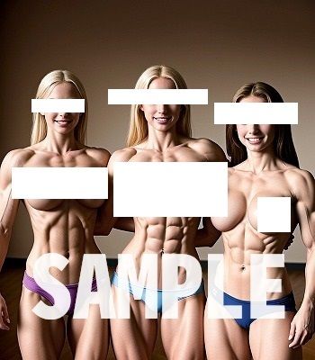 サンプル画像2:腹筋マニア: 美乳がいっそう引き立つ腹筋女子トリオ（3倍楽しめる）(MUTANTITS) [d_385497]