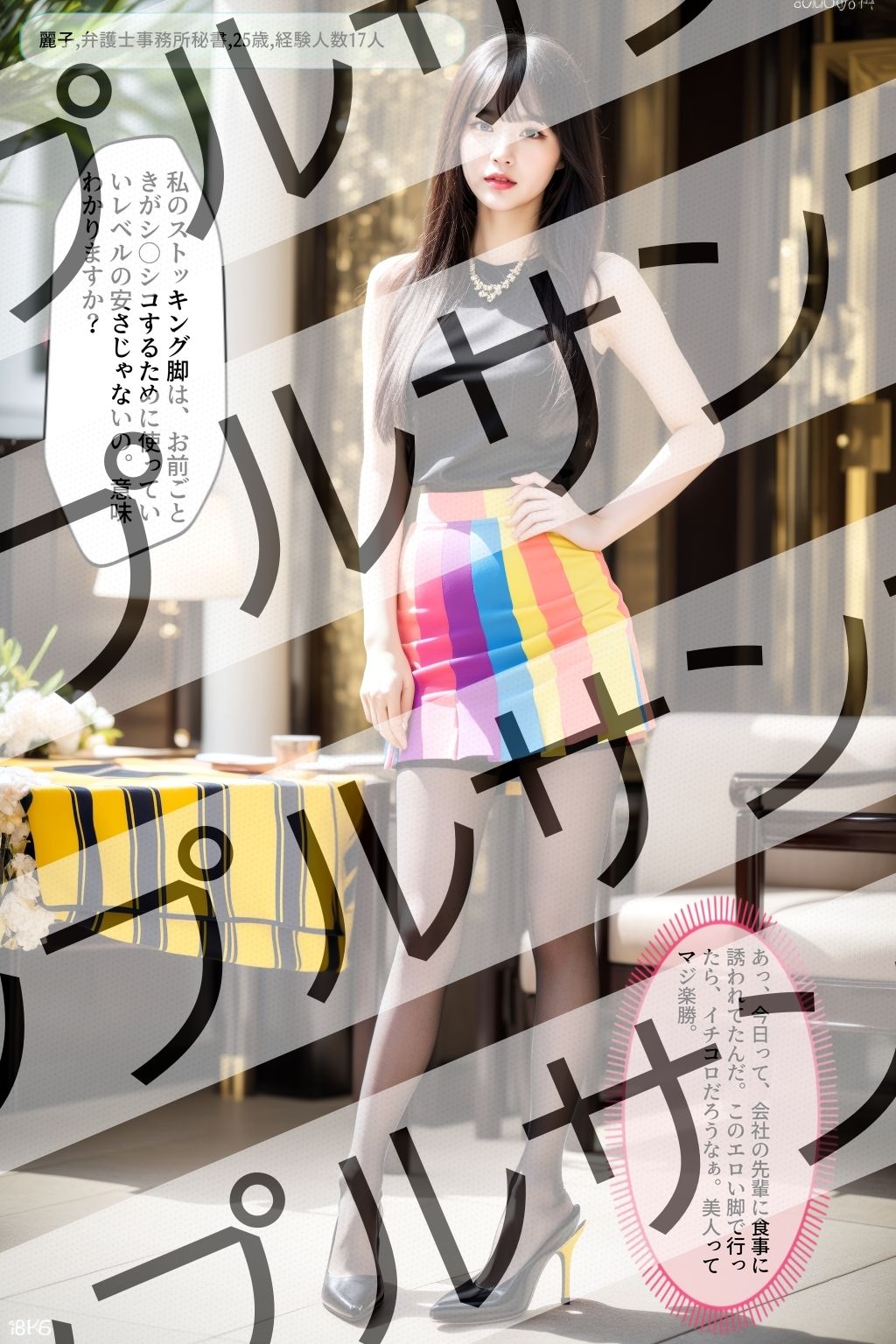 サンプル画像6:性格は悪いけど顔が可愛すぎる美脚ストッキング女 vol.1 – A woman with beautiful legs in stockings who has a bad personality but a cute face -(あらぶるま) [d_385708]