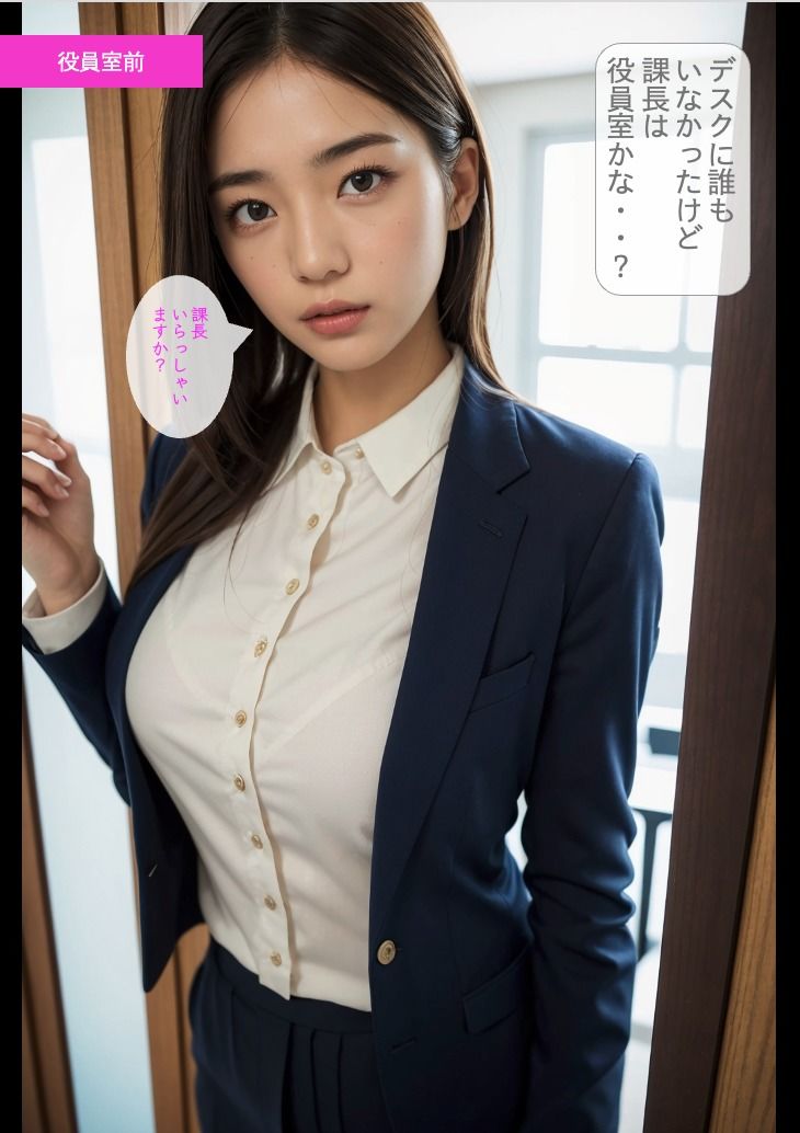 サンプル画像5:［ストーリー＋大量画像］爆乳な美人新入社員は性欲処理課で中出しザーメン便器担当(顔面最強美双子（AI2Twins）) [d_385731]