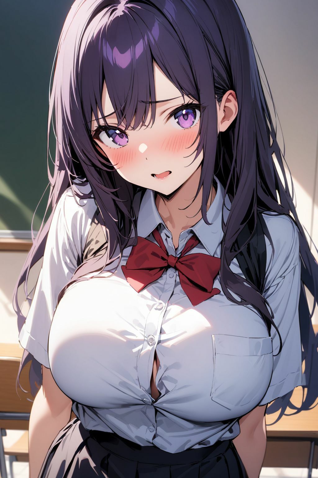 サンプル画像1:誰もいない朝の教室で彼女とえっちしている件(肉欲の園) [d_385873]