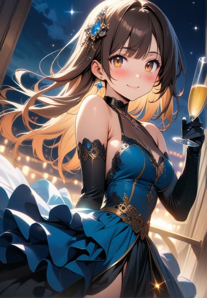 サンプル画像1:『エッチ大好き青ドレスの美女と三日三晩乱れまくった』(AIR) [d_385885]