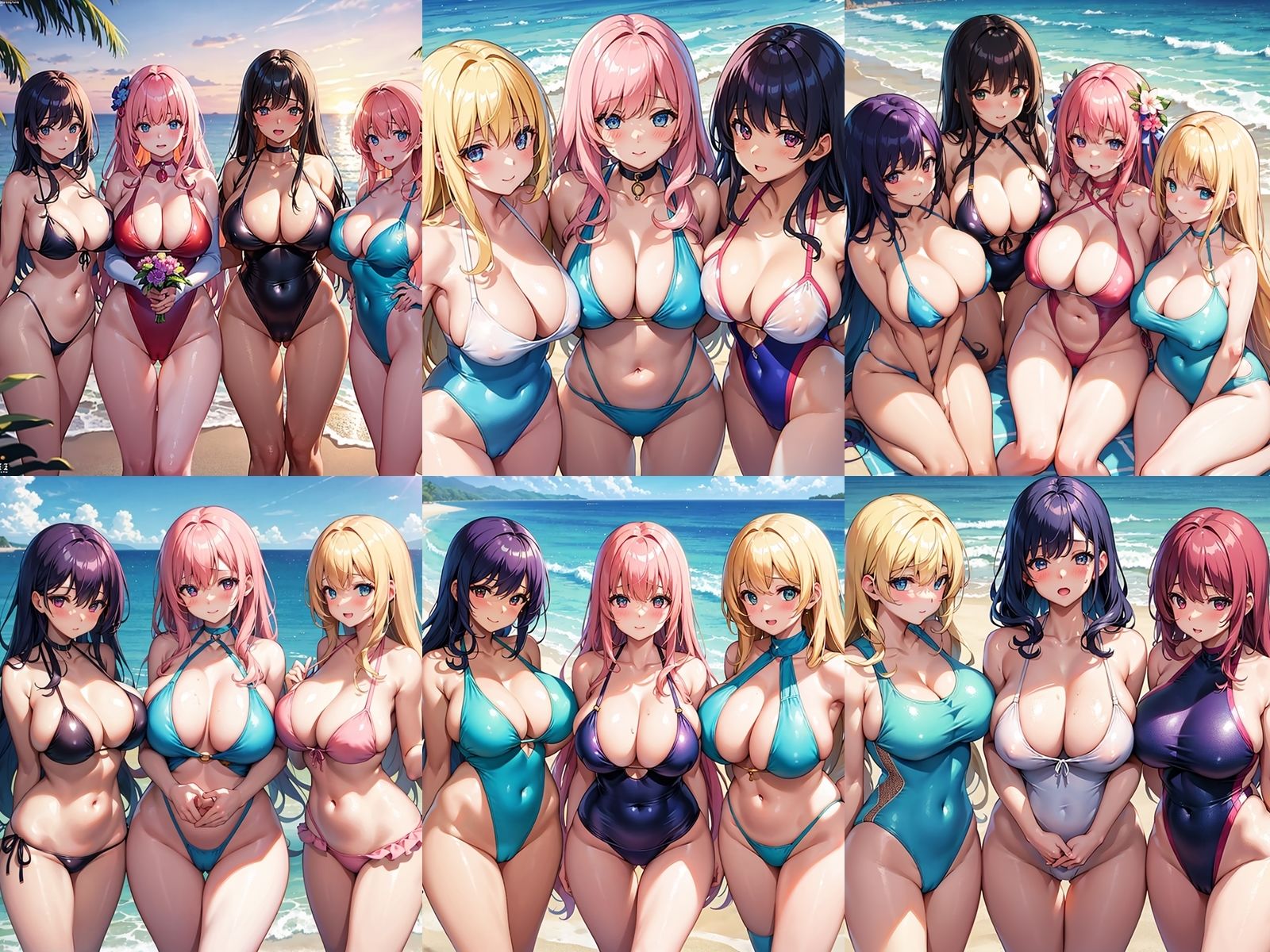 サンプル画像1:爆乳女子校生の水着ハーレムパラダイス(千草屋) [d_385898]