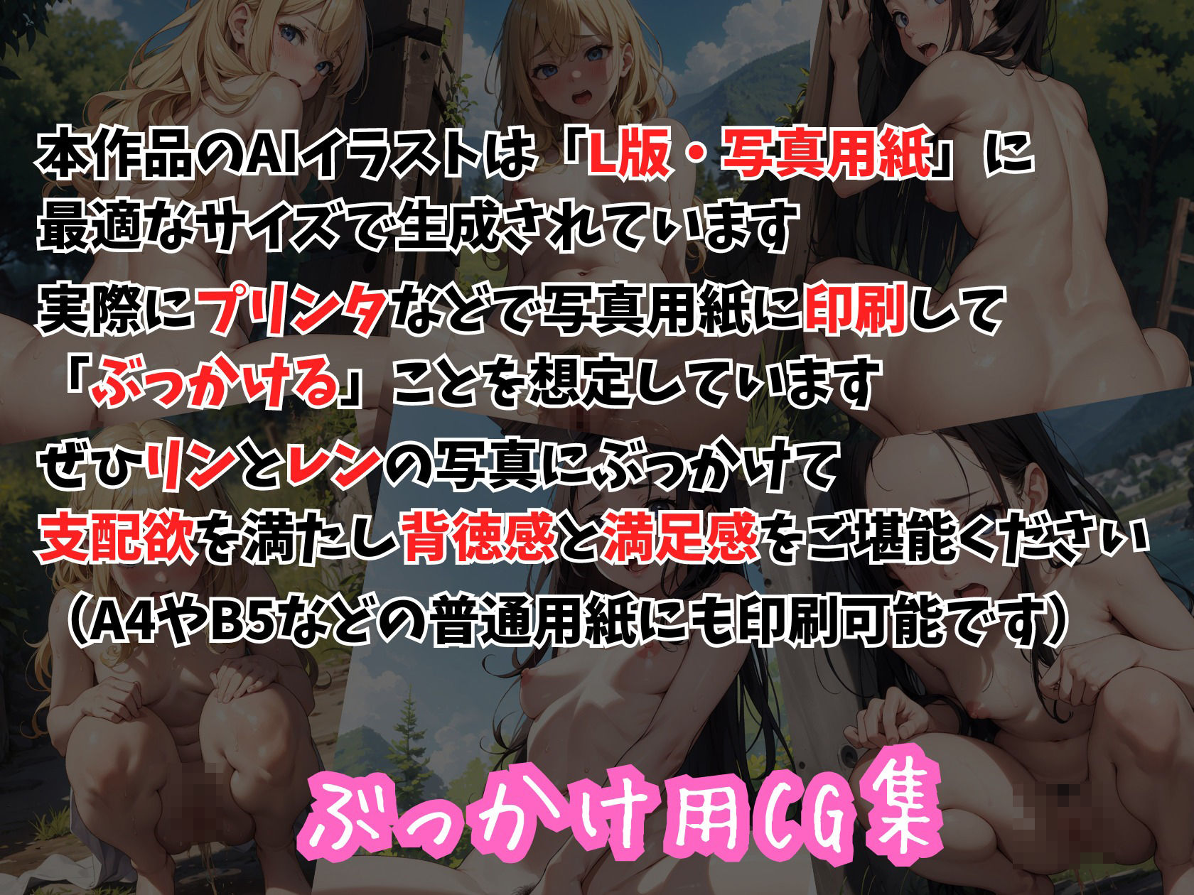 サンプル画像3:ハニートラップ ぶっかけ用CG集 野外放尿編(はちみつ本舗) [d_385957]