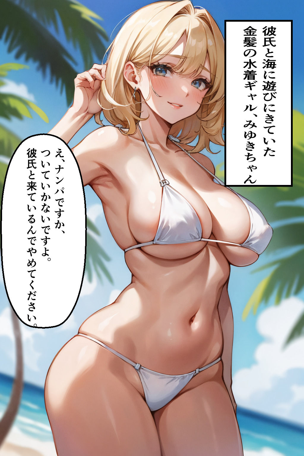 サンプル画像1:浜辺でNTR金髪ギャルみゆきちゃん(栄愛堂) [d_385976]