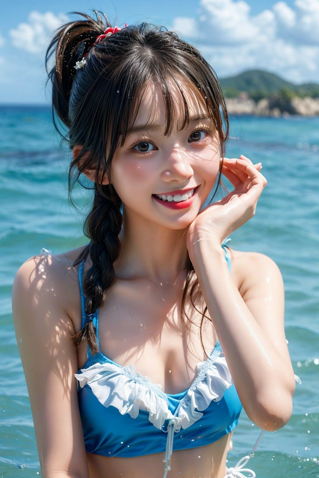 サンプル画像3:海辺の誘惑〜水着美女からの誘い〜(空想ガールズコレクション) [d_385980]