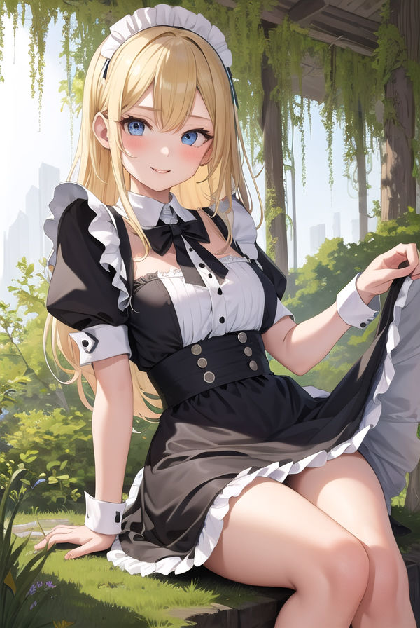 サンプル画像1:【金髪巨乳美女】うちの変態メイドが今日も僕を誘ってきます(pino♪) [d_386069]