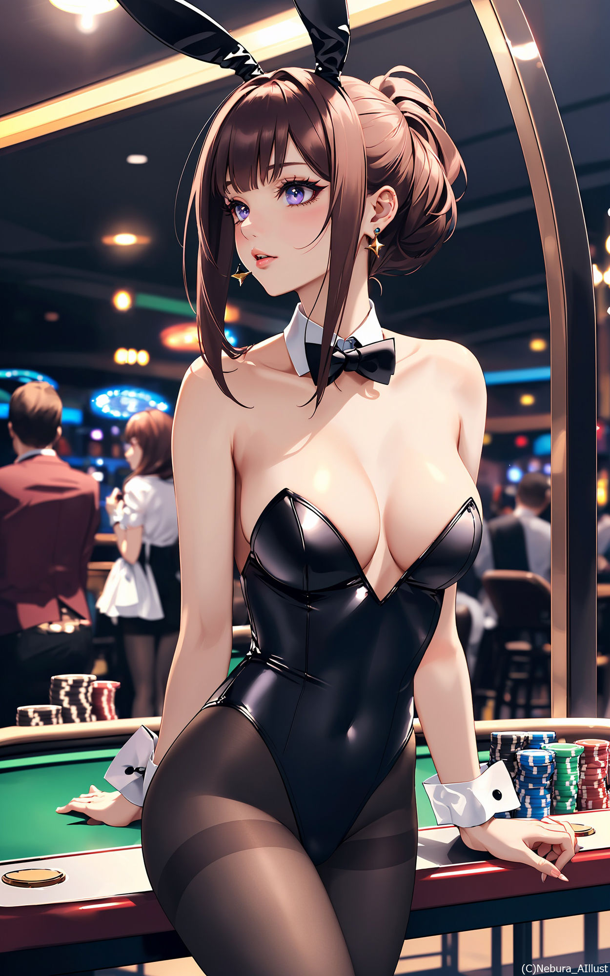 サンプル画像4:はたらくむちむちバニーガールのイラスト集(ネビュラの研究所) [d_386215]