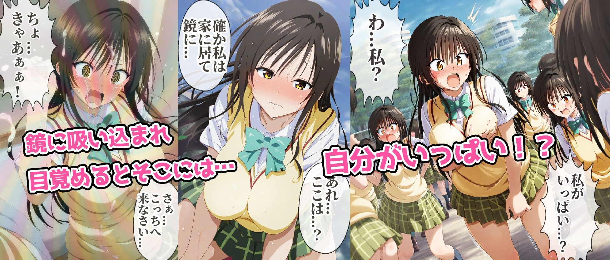 サンプル画像2:自分の事が好きすぎる古○川唯が大量の自分とHしまくる(グレニンジャジャ) [d_386249]