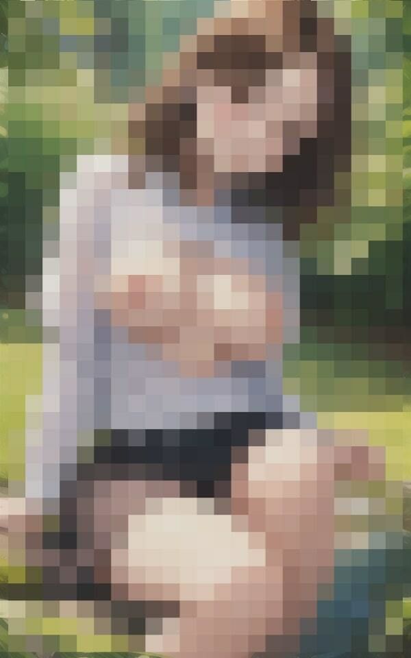 サンプル画像3:森の中で佇む 巨乳美女(brownTbear) [d_386367]