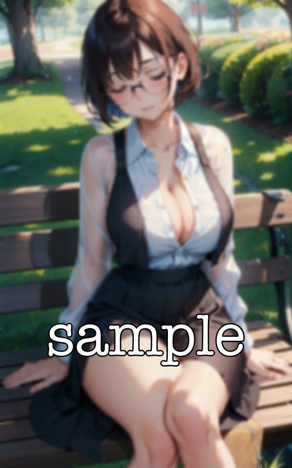 サンプル画像2:上司の寝顔スペシャル！普段は怖いGカップのメガネ巨乳上司がエロすぎた・・・(トリビアの熟女) [d_386469]