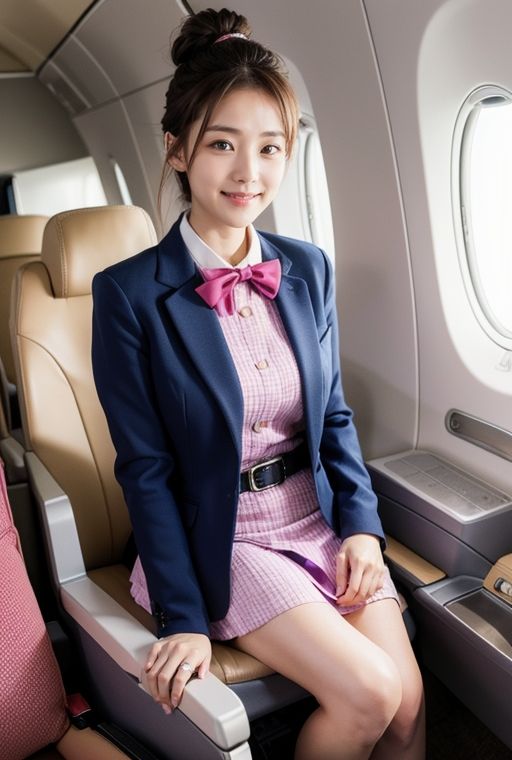 サンプル画像1:グラビア写真集｜国際線で働く美人CA(桜/AIart) [d_386511]