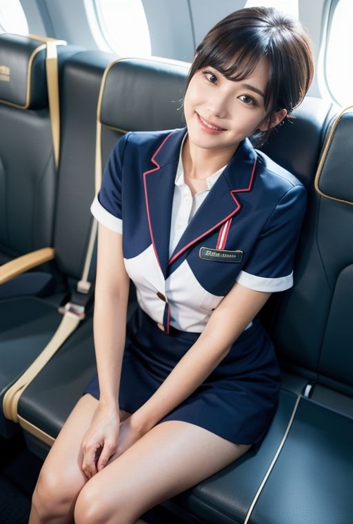 サンプル画像2:グラビア写真集｜国際線で働く美人CA(桜/AIart) [d_386511]