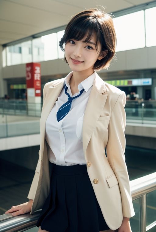 サンプル画像4:グラビア写真集｜国際線で働く美人CA(桜/AIart) [d_386511]