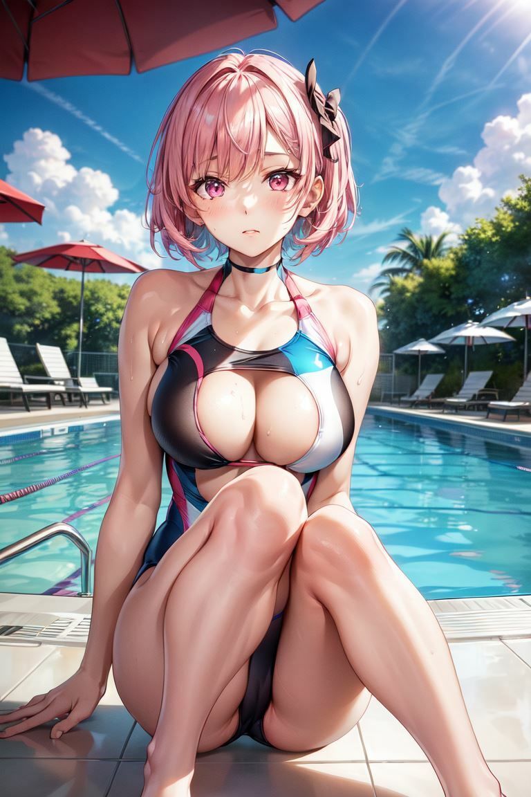 サンプル画像6:エミリアさんとレムりんの競泳水着(ラブリーパンチ（パロディ）) [d_386657]