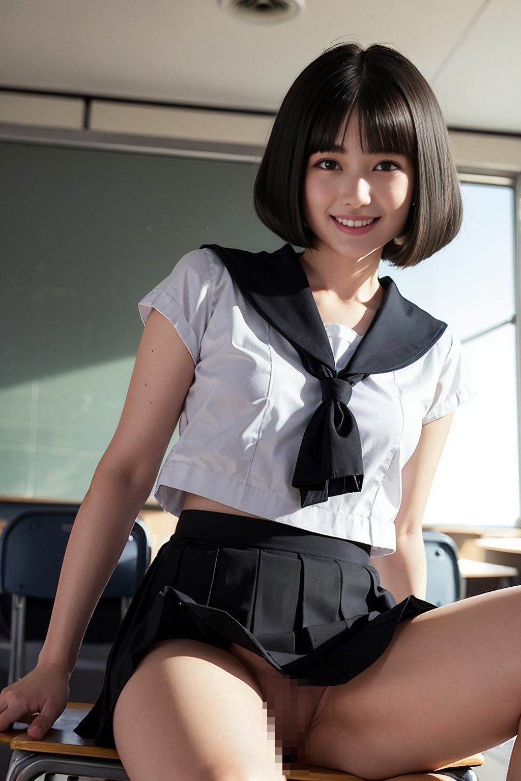 サンプル画像5:SEX覚えたての女子校生は今日も教室でハメ倒す(色畑) [d_386876]