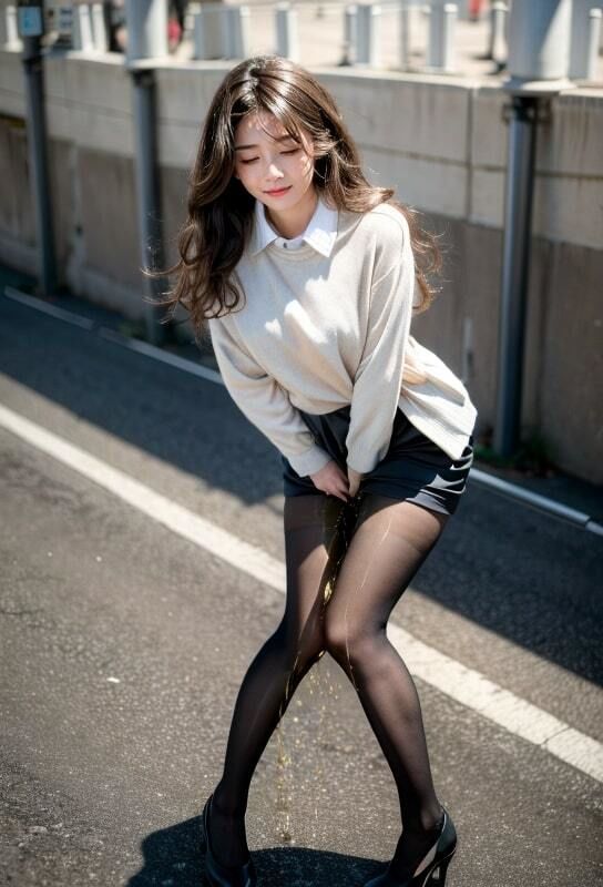 サンプル画像4:パンスト美脚のお姉さんお漏らしする女は好きですか？第2弾(美女とお散歩) [d_386938]