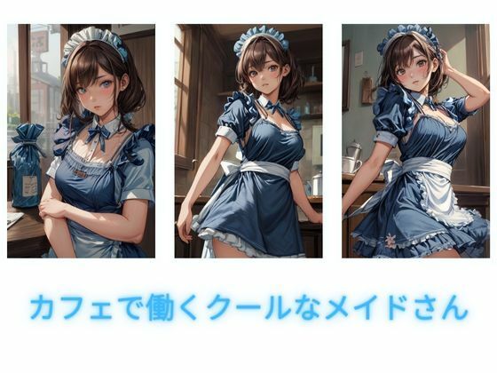 サンプル画像1:クール系青メイド(AI結) [d_387085]