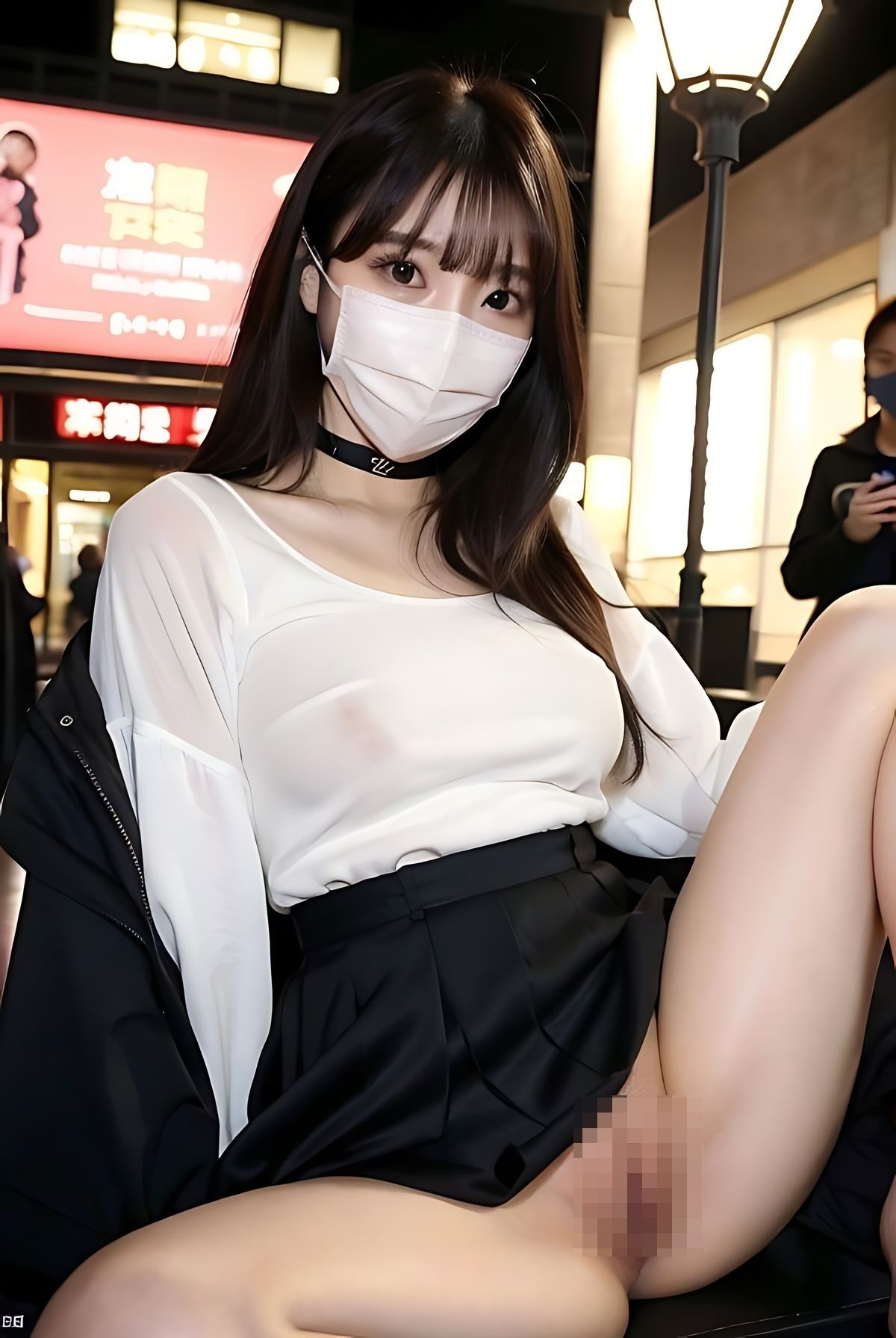 サンプル画像1:家出中の地雷系女子が露出開脚でおま●こ丸見え(はむすたー美女団) [d_387497]