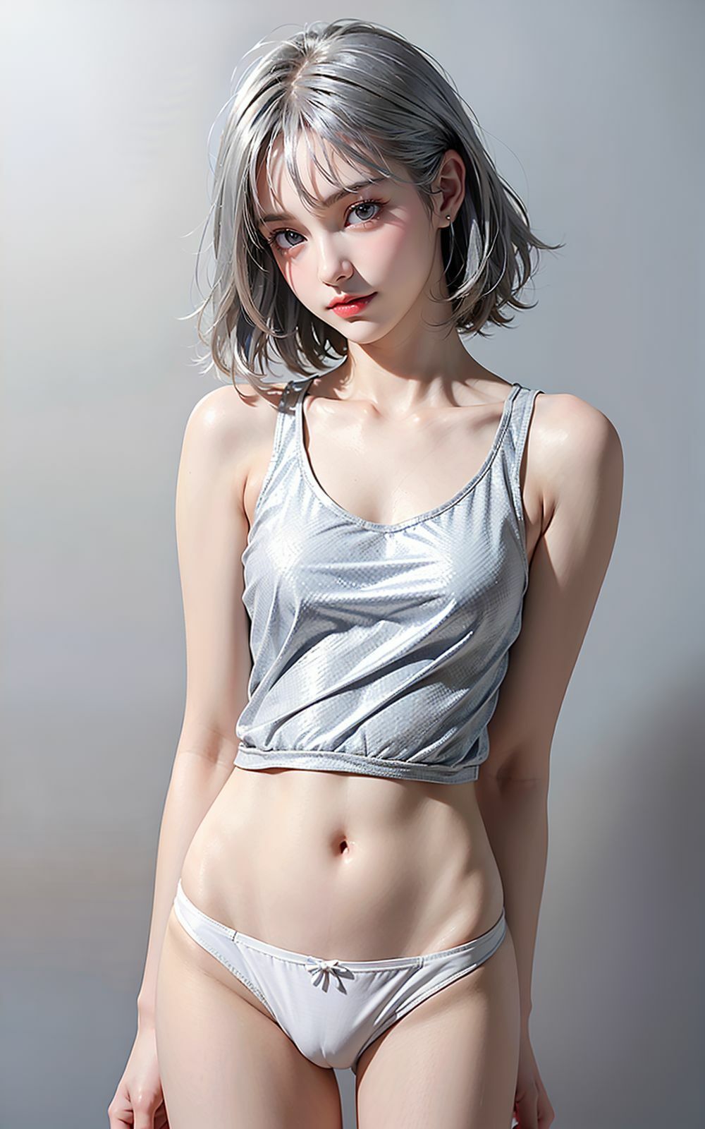 サンプル画像1:モノクロタンクトップ(AI ヤン) [d_387591]