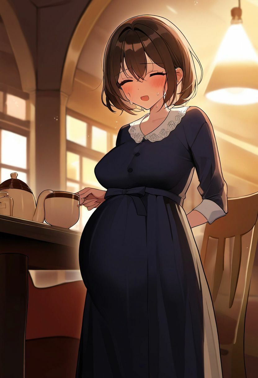 サンプル画像3:妊婦が陣痛に苦しむイラスト500枚｜産気づき出産の激痛・苦痛に耐えられない（野外・室内・セックス・トイレ・シャワー・和室）(エロロ兵長) [d_387738]