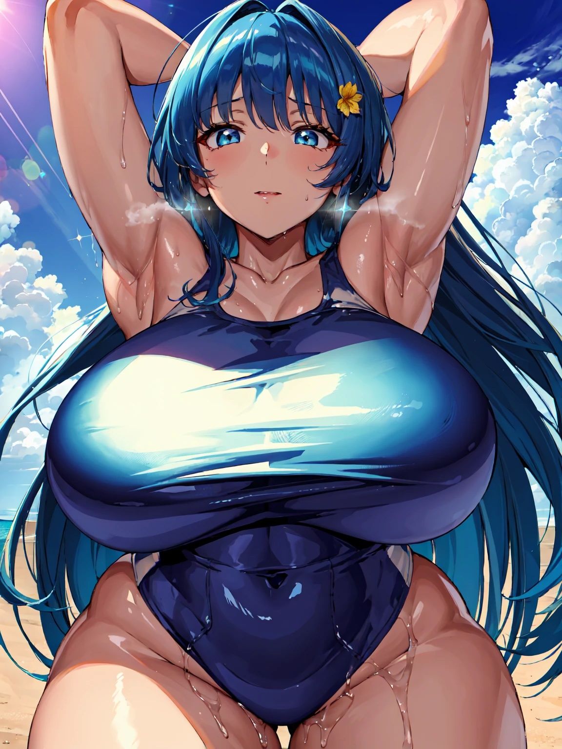 サンプル画像4:爆乳水着美女【妄想イラスト美女図鑑vol.82】(AIイラスト美女研究所) [d_387823]