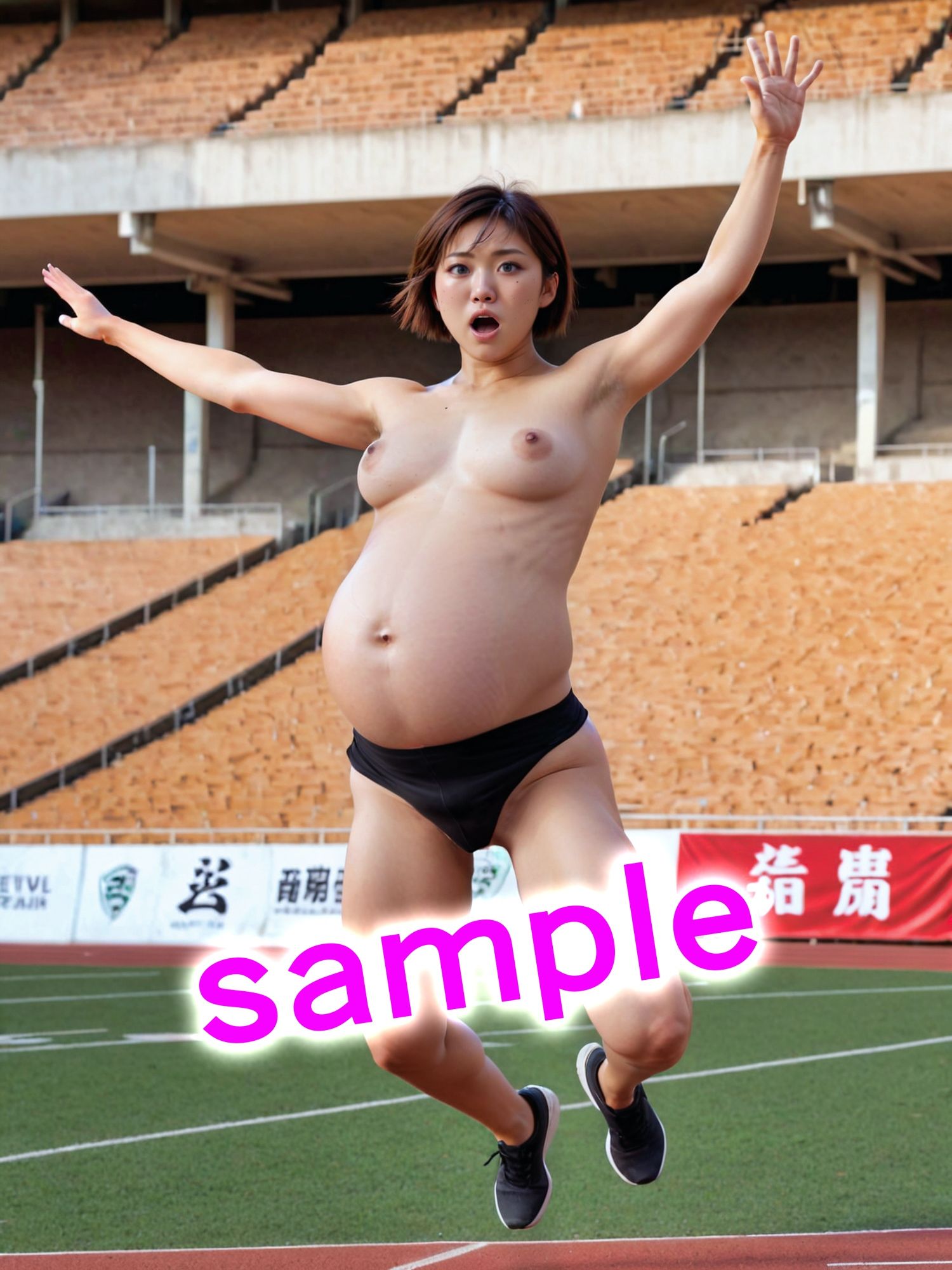 サンプル画像2:妊婦アスリート 陸上競技＆ビーチバレー編(フュージョントゥリアリティ) [d_388012]