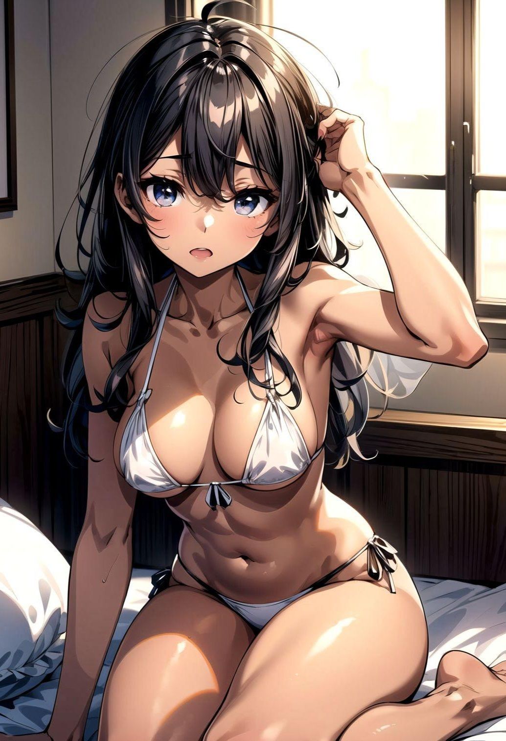 サンプル画像6:寝起きのだらしない下着美女たちアニメチック(フェチコン) [d_388082]