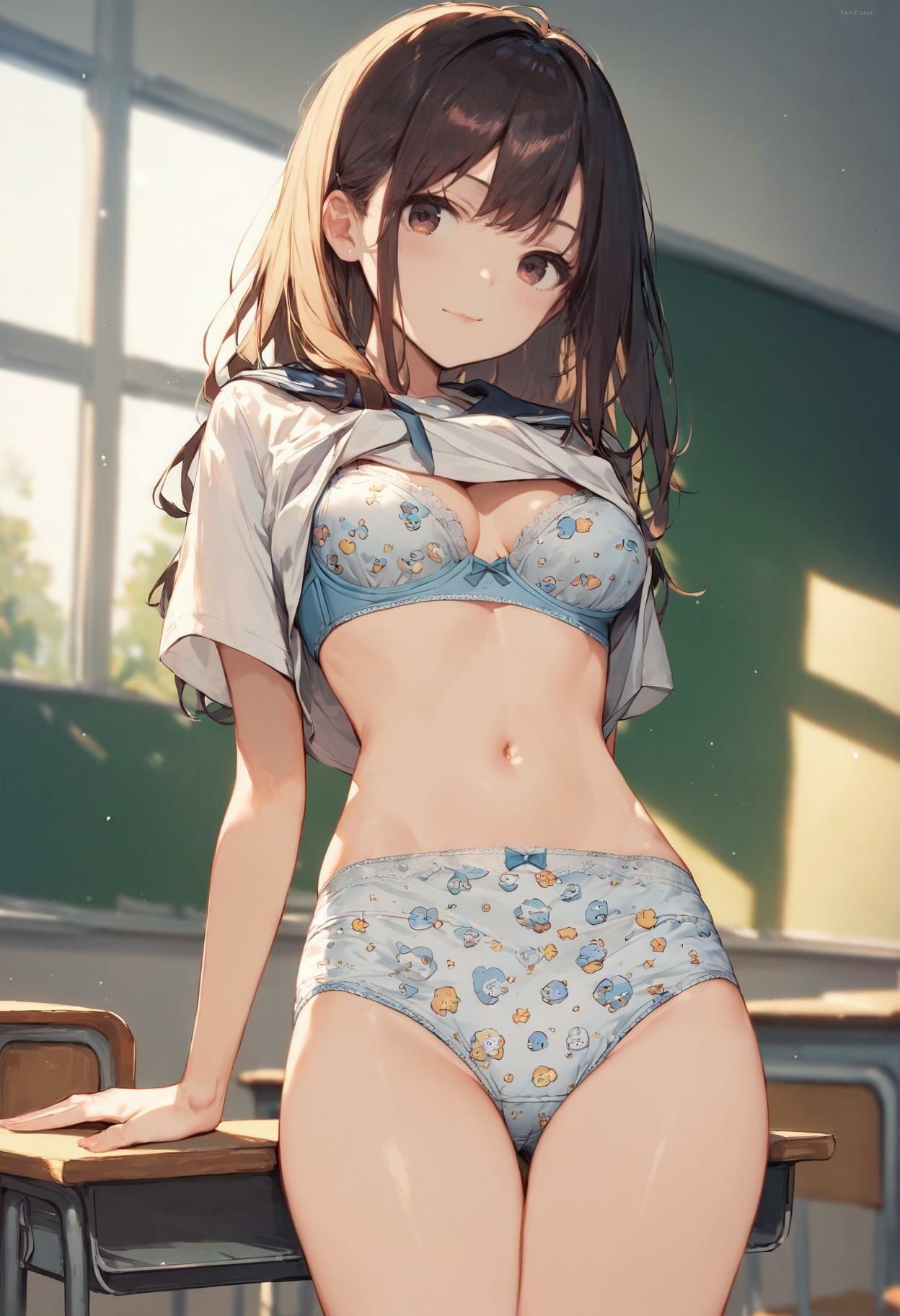 サンプル画像2:かわいい女子校生のプリントパンティ(AI_Shiteru) [d_388155]